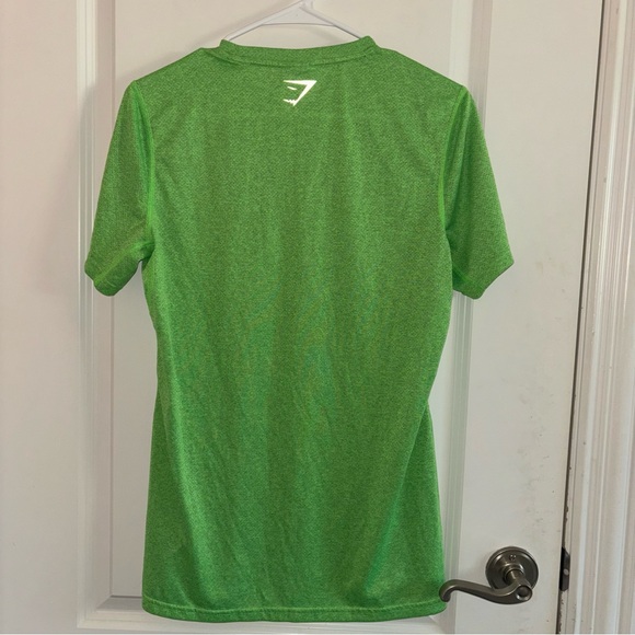 Gymshark Sport T Shirt Slim Fit Flip Lime Green Black Marl Size XS - Picture 4 of 5